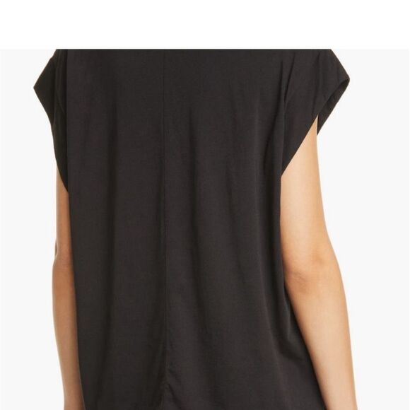 Frame Le High Rise V Neck Tee in Noir Size XL - Picture 7 of 9